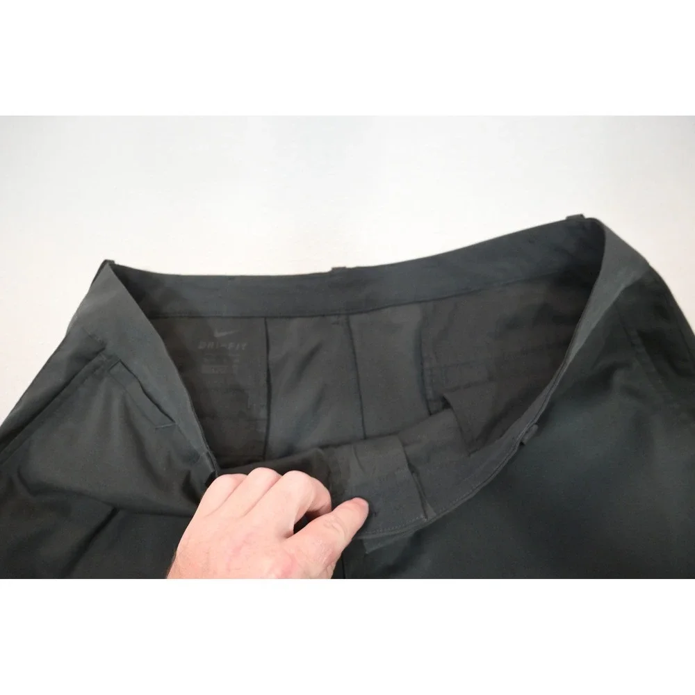 Nike Golf Pants Mens 38x30 Black Dri-FIT Stretch Flat Front Trousers Excellent